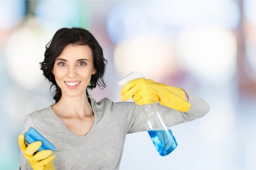 Local floor care team working in a commercial space in Deep