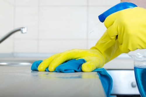 After builders cleaning of a newly refurbished room for a property in Deep