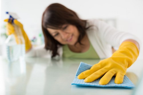 Waste disposal and compliant cleaning materials for service use