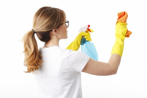 Cleaner working in a family home in Deep with detailed attention