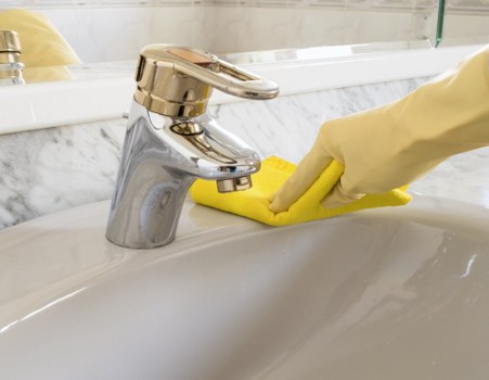 Staff discussing safety procedures during an insured deep cleaning job